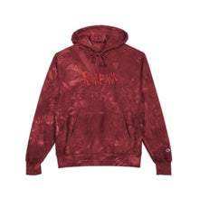 Load image into Gallery viewer, # 2025 - Camo Tie-Dye Champion Hoodie with Red Embroidered Logo
