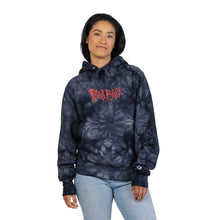 Load image into Gallery viewer, # 2025 - Camo Tie-Dye Champion Hoodie with Red Embroidered Logo
