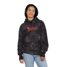 Load image into Gallery viewer, # 2025 - Camo Tie-Dye Champion Hoodie with Red Embroidered Logo
