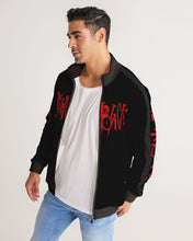 Load image into Gallery viewer, JACKETS - Logo black Men&#39;s Stripe-Sleeve Track Jacket
